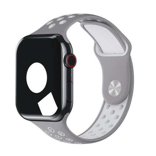 Flat Silver/White Sport Band Active for Apple Watch iSTRAP
