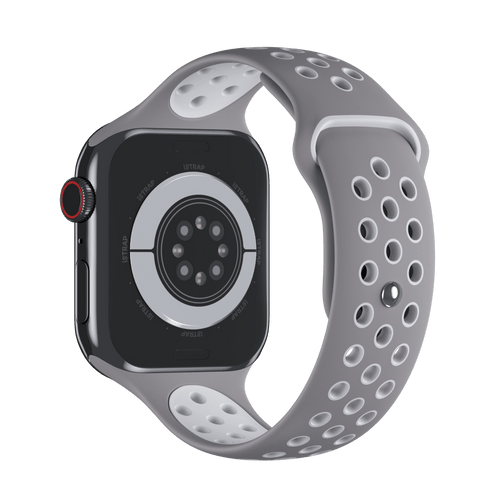 Flat Silver/White Sport Band Active for Apple Watch iSTRAP