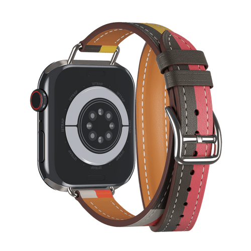 Orange/Blanc Attelage Double Tour for Apple Watch iSTRAP