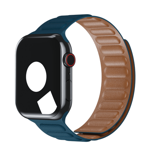 Diver Blue Leather Link for Apple Watch iSTRAP