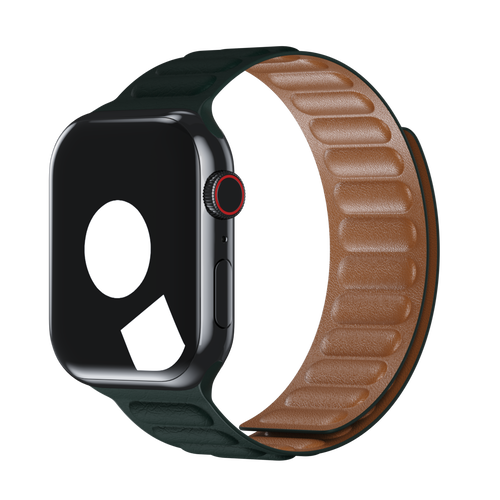 Forest Green Leather Link for Apple Watch