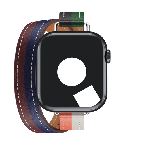 Rouge H/Bleu Saphir Attelage Double Tour for Apple Watch