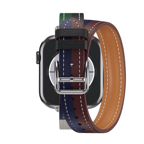 Rouge H/Bleu Saphir Attelage Double Tour for Apple Watch