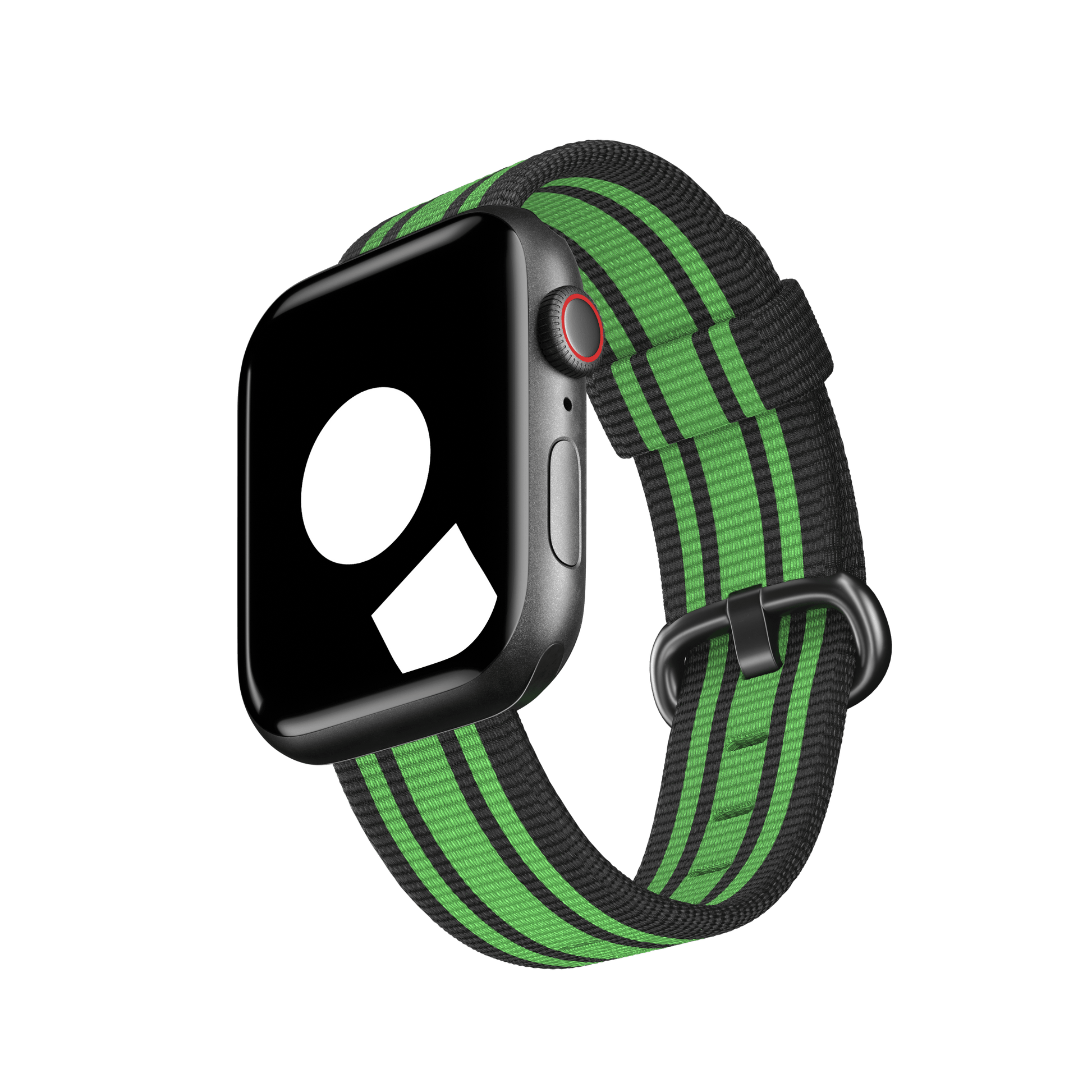 Black/Lime Stripe Woven Nylon for Apple Watch