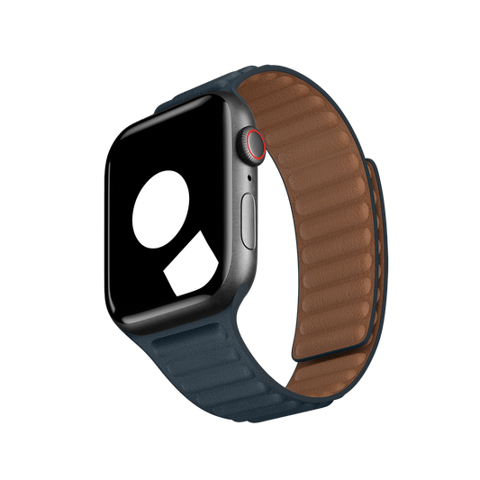 Abyss Blue Leather Link for Apple Watch