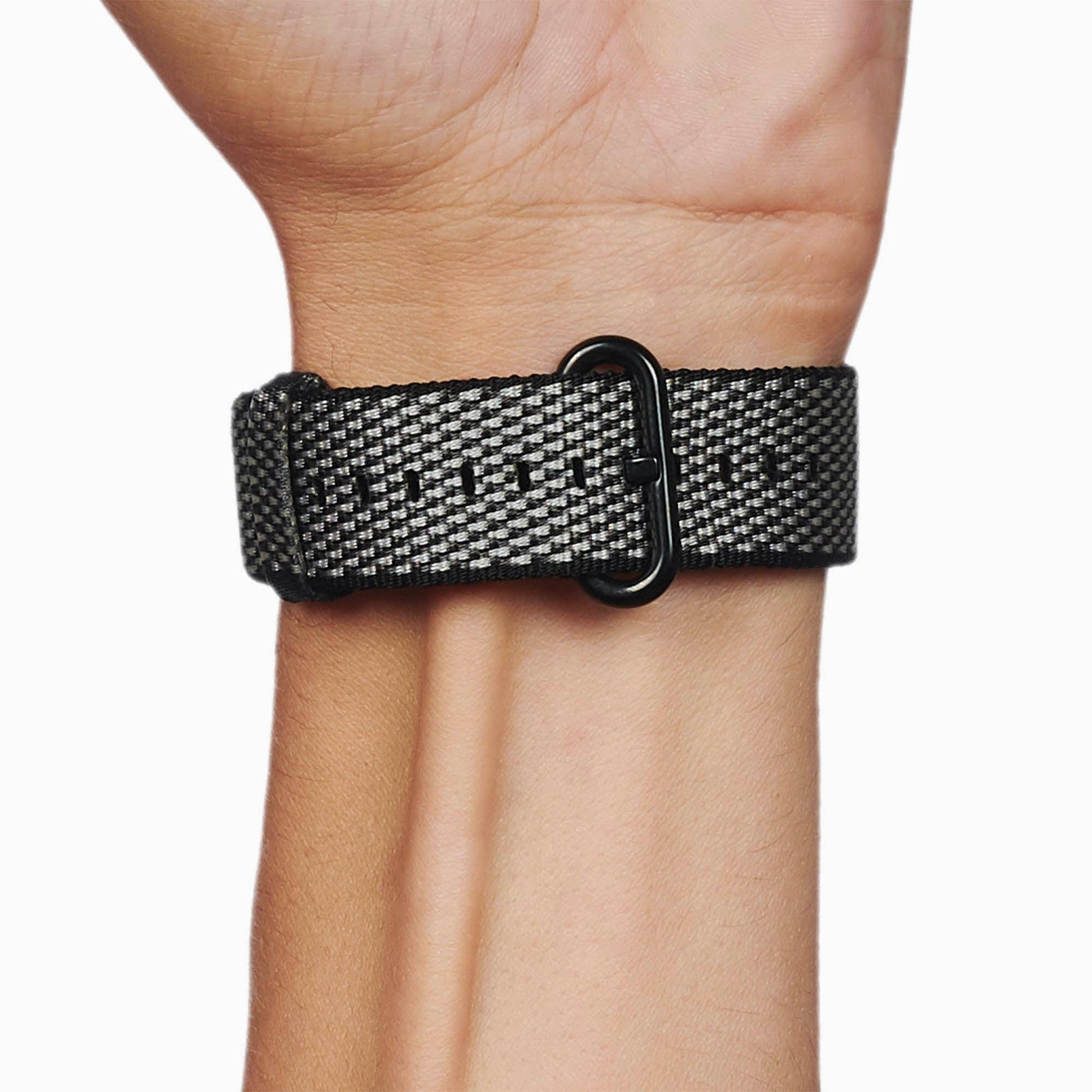 Black Check Woven Nylon for Apple Watch