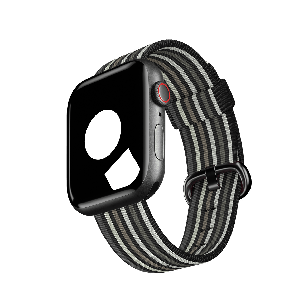 Black Thin Stripe Woven Nylon for Apple Watch
