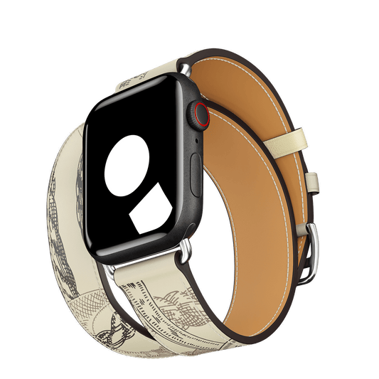 Blanc Allover Print Double Tour for Apple Watch