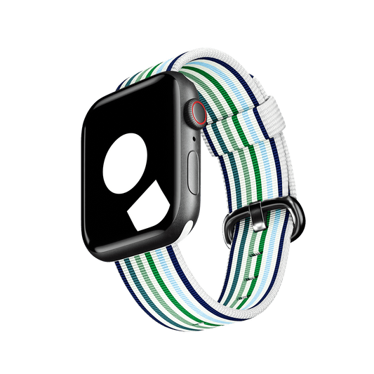 Blue Thin Stripe Woven Nylon for Apple Watch