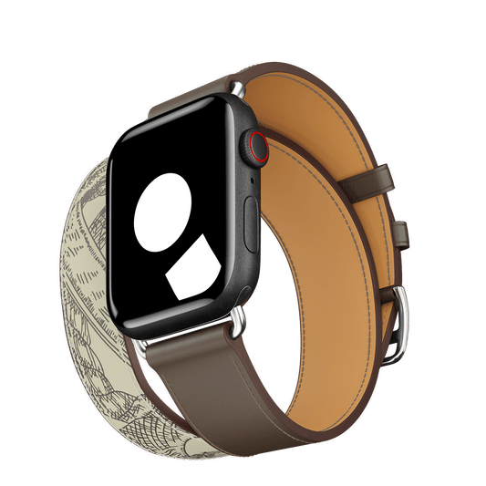 Étain/Béton Double Tour for Apple Watch