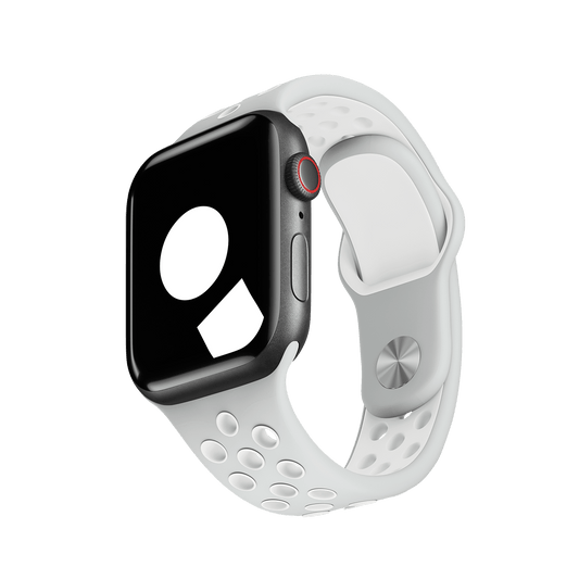 Flat Silver/White Sport Band Active for Apple Watch