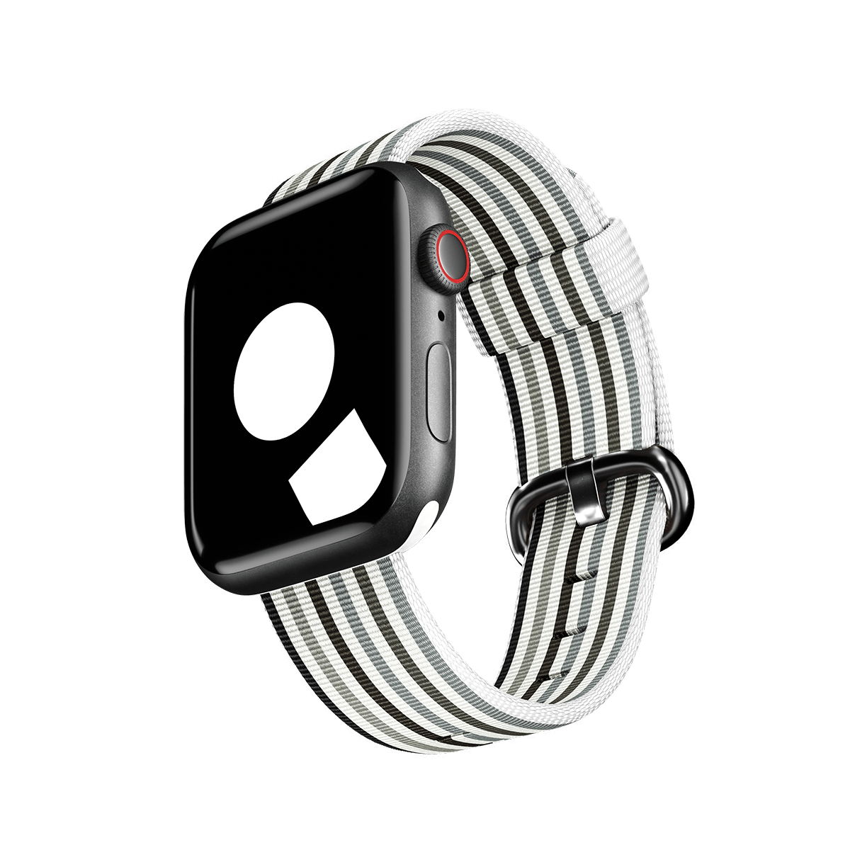 Grey Thin Stripe Woven Nylon for Apple Watch
