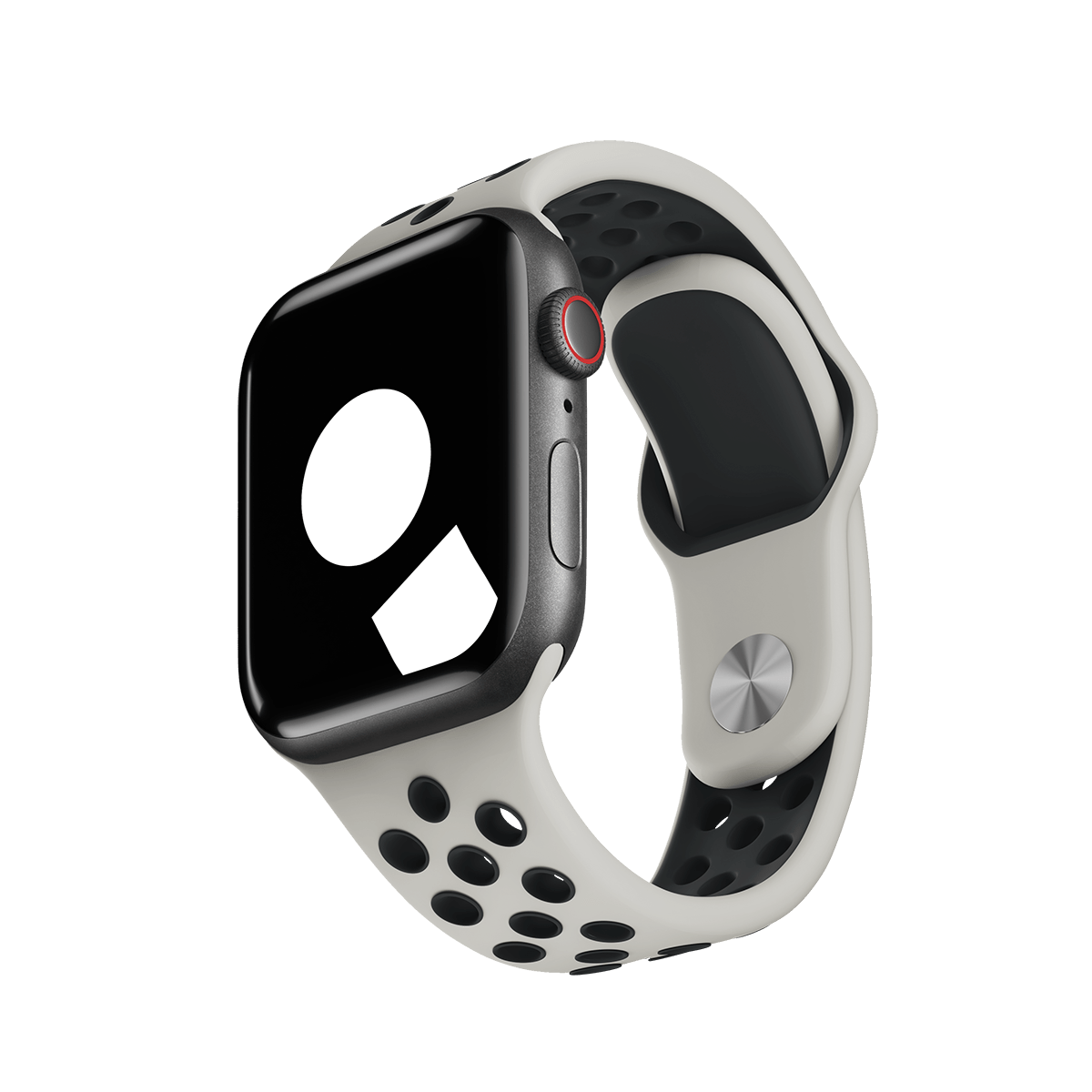Light Bone/Black Sport Band Active for Apple Watch