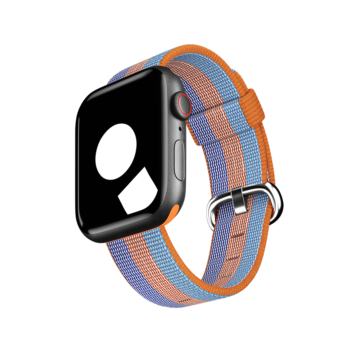 Orange Stripe Woven Nylon for Apple Watch