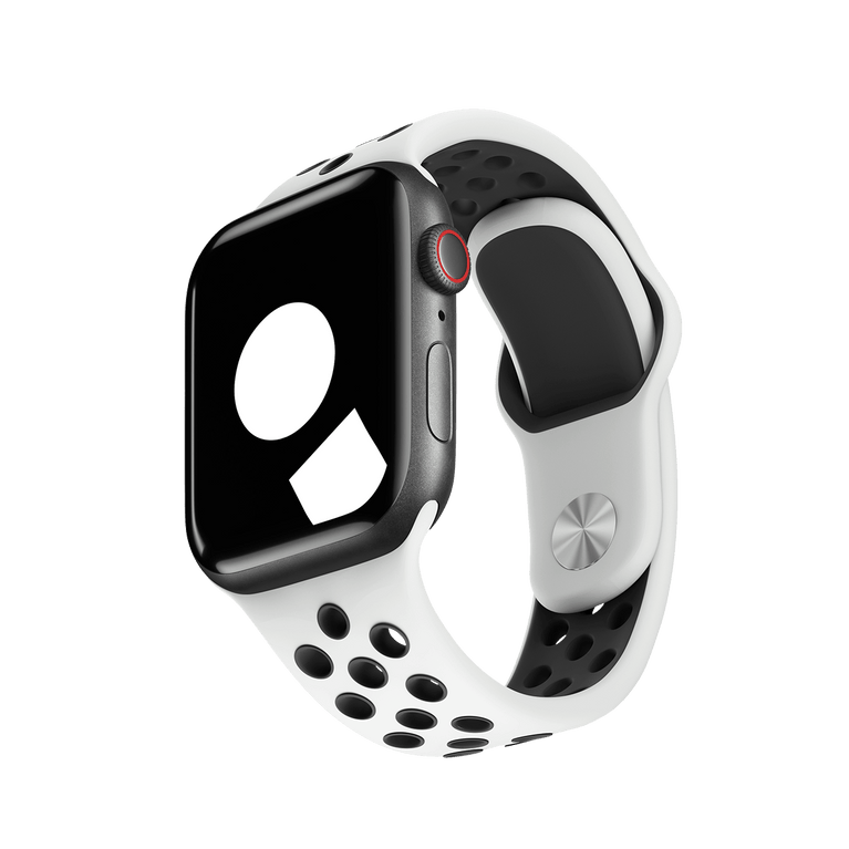 Pure Platinum/Black Sport Band Active for Apple Watch