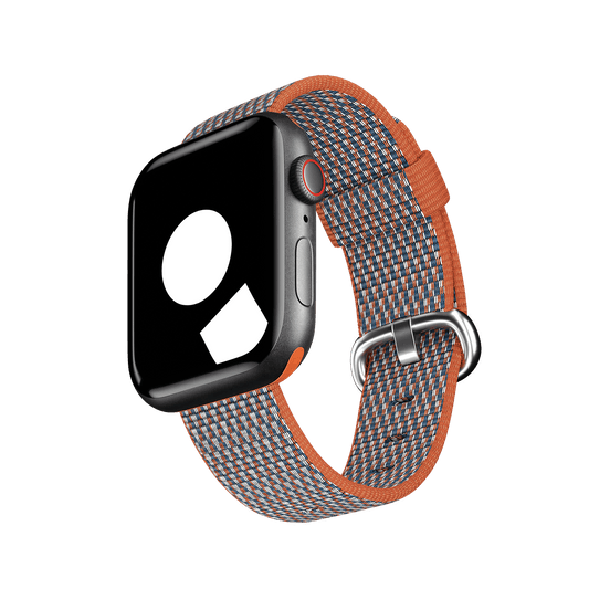 Spicy Orange Check Woven Nylon for Apple Watch