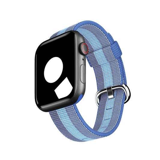 Tahoe Blue Stripe Woven Nylon for Apple Watch