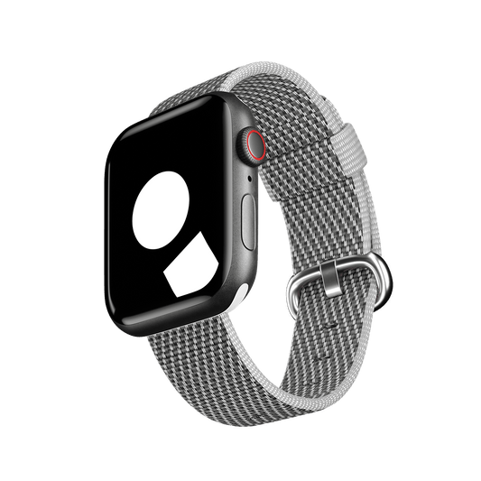 White Check Woven Nylon for Apple Watch