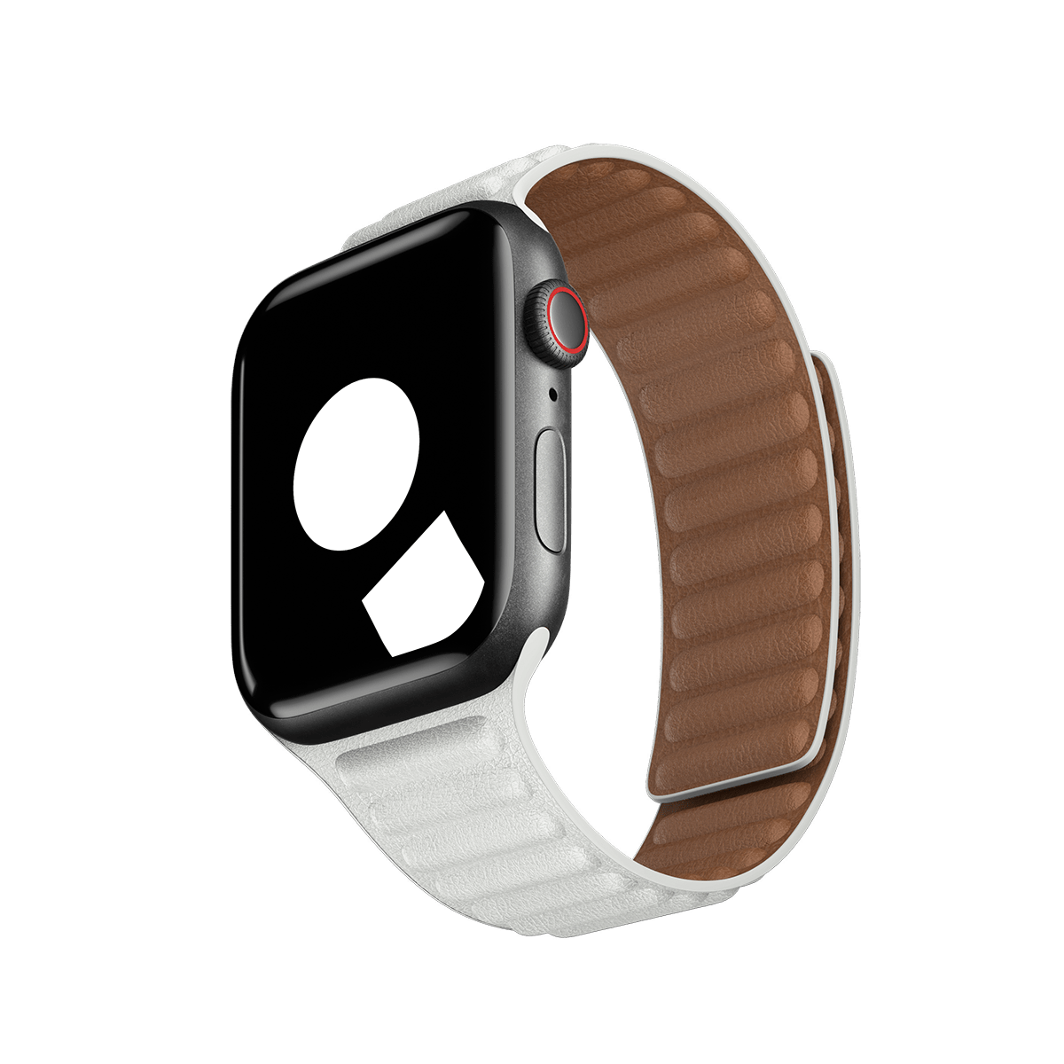 White Leather Link for Apple Watch